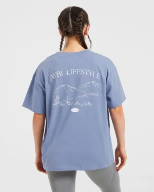 Functional Fit AYBL Lifestyle Oversized T Shirt - Cornflower Blue ComfortWaistband