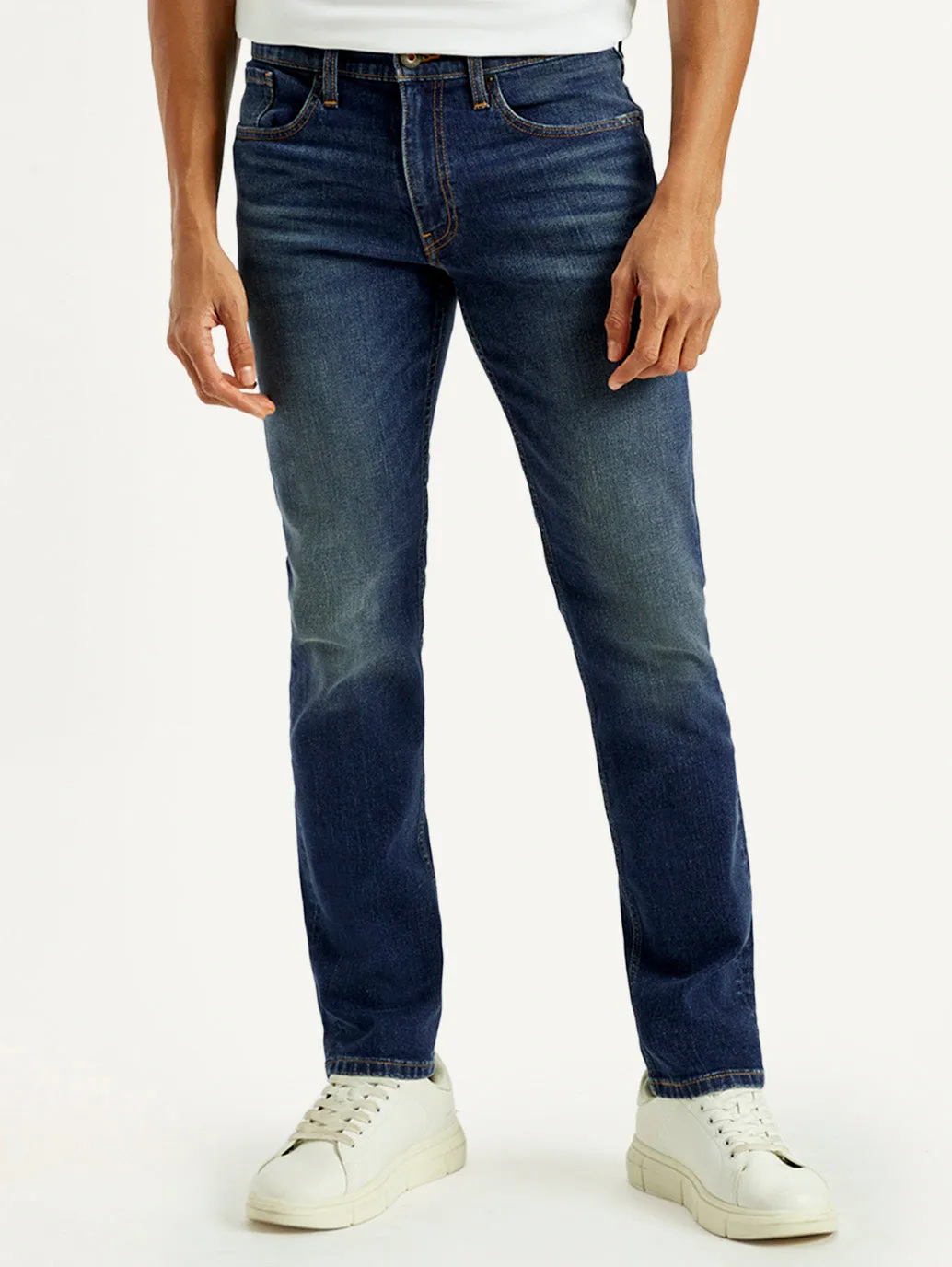 Men's Tinted 511 Med Indigo Slim Fit Mid Rise Jeans Office Friendly Casual Friday Durable Athlete Fit