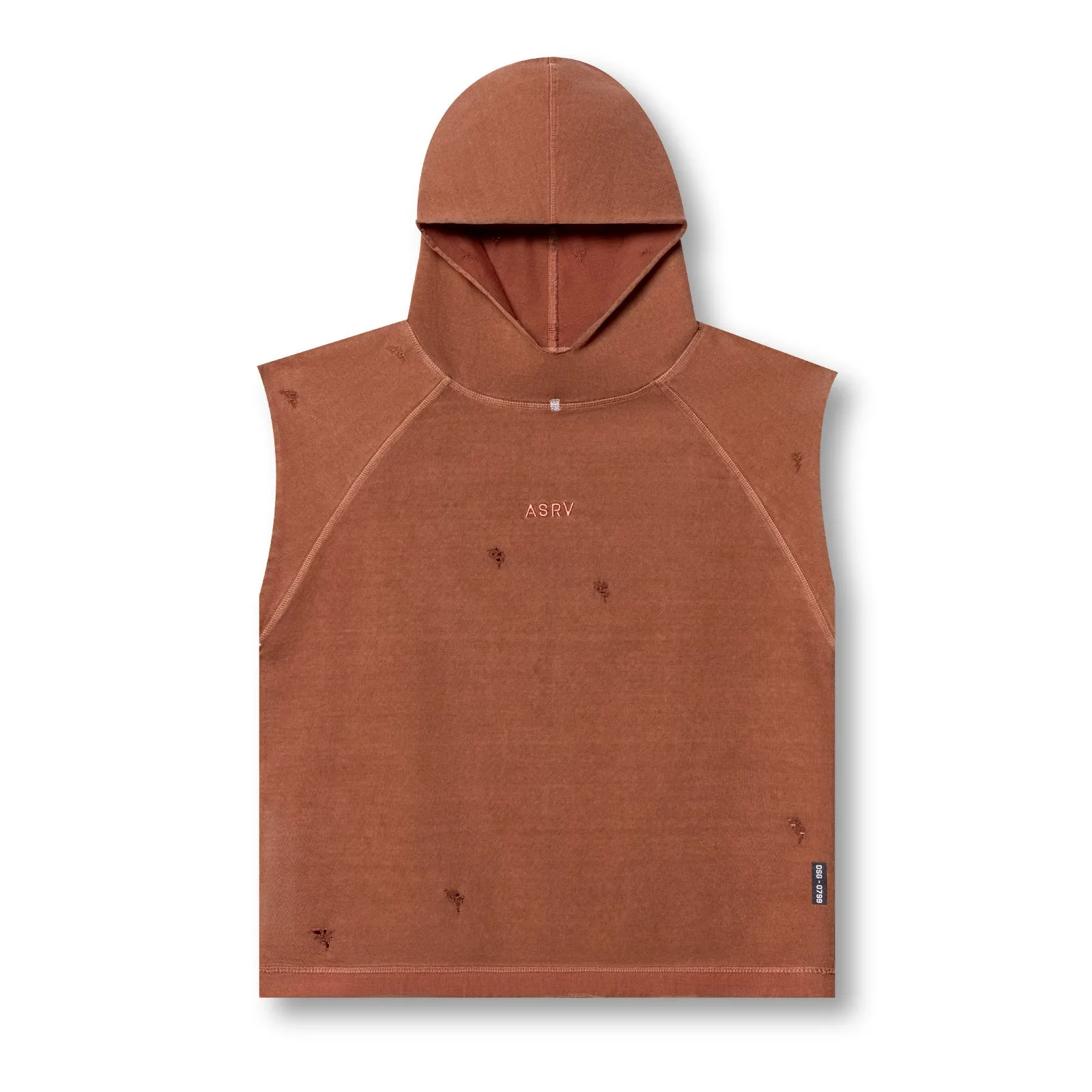 Shiny Finish Workwear Inspired 0799. Tech Essential? Cutoff Hoodie - Faded Rust