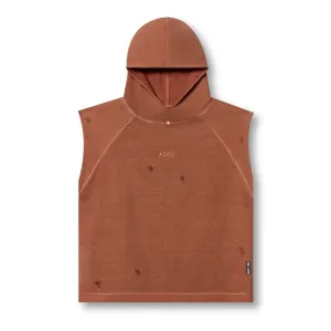 Shiny Finish Workwear Inspired 0799. Tech Essential? Cutoff Hoodie - Faded Rust