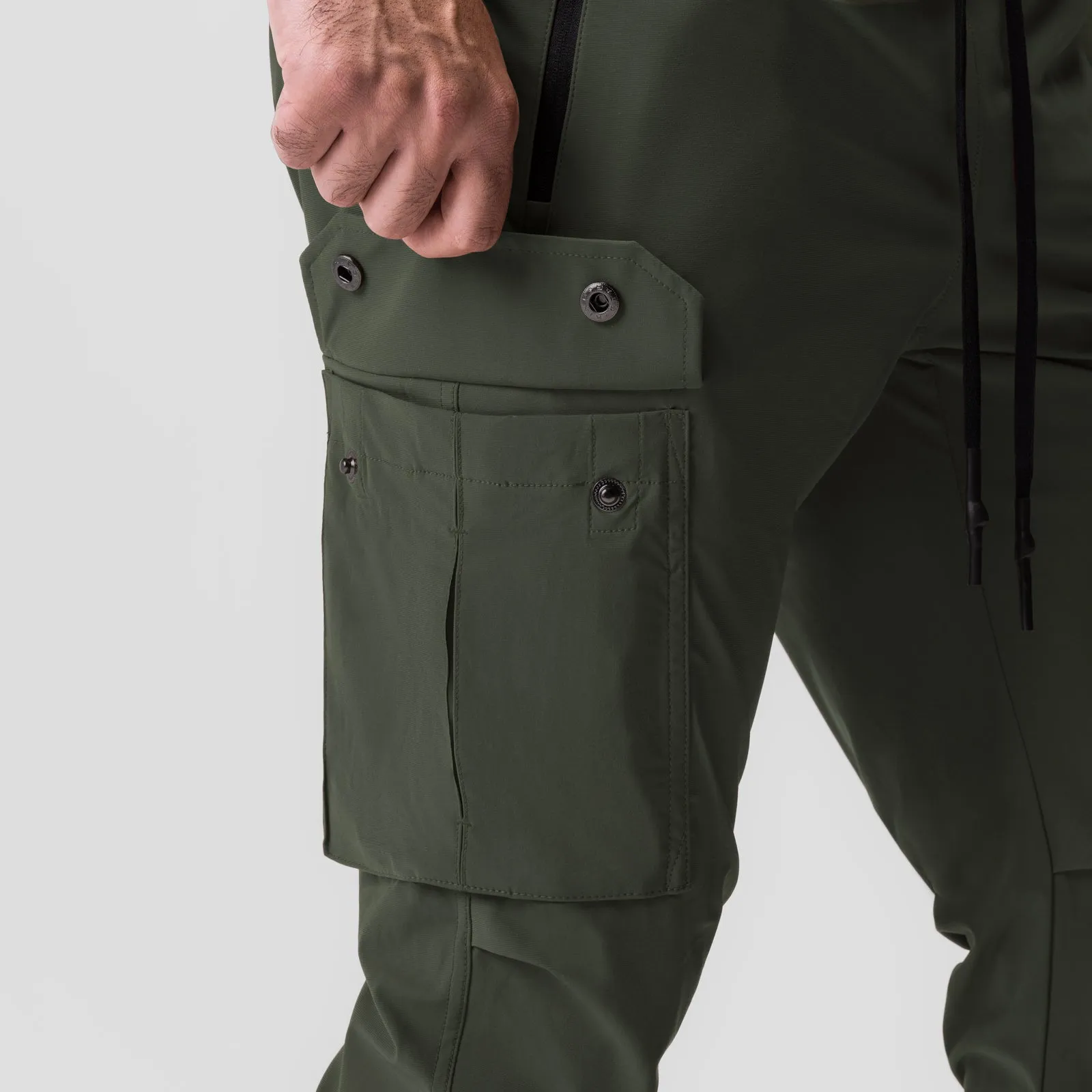 0825. Tetra-Lite? Cargo High Rib Jogger - Olive Detachable belt Anti Odor Technology