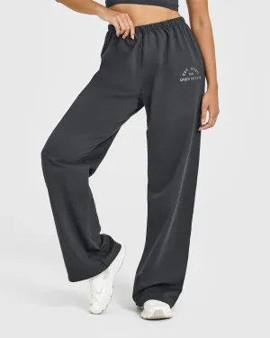 Lightweight Straight Leg Joggers with Graphic | Coal Comfortable Design HighRiseWaist EcoFriendlyBlend