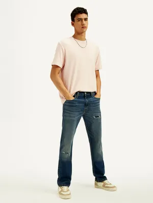Smooth Road Trip Men's Tinted 513 Med Indigo Slim Straight Fit Mid Rise Jeans