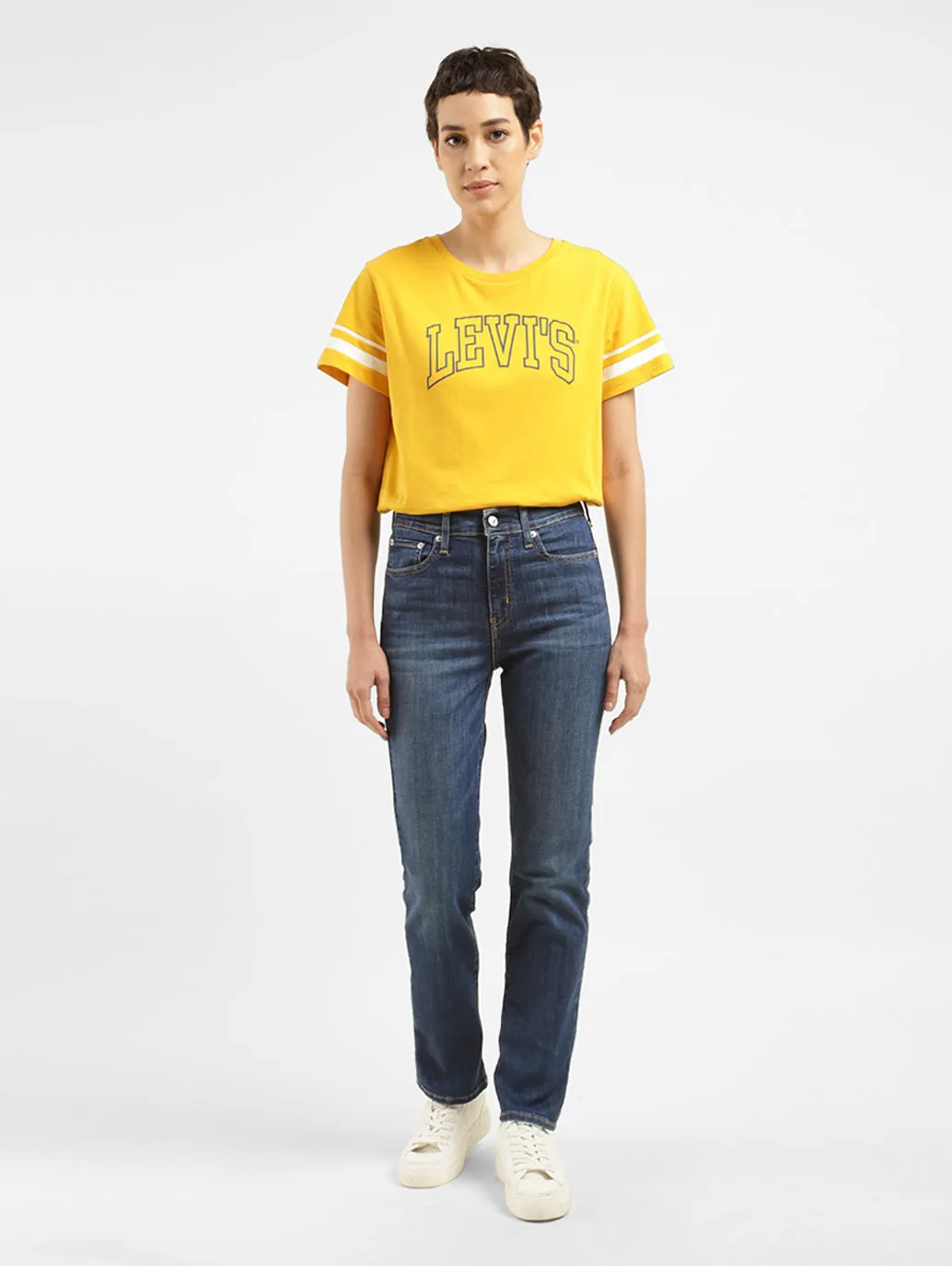 Teen Outfit Outdoor Adventure Sunny Vibes Breathable Feel Women's 724 Blue Straight Fit High Rise Jeans