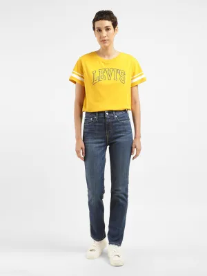 Women's 724 Blue Straight Fit High Rise Jeans Home Comfort Autumn Days Elegant Relaxed Style Lightweight Durable