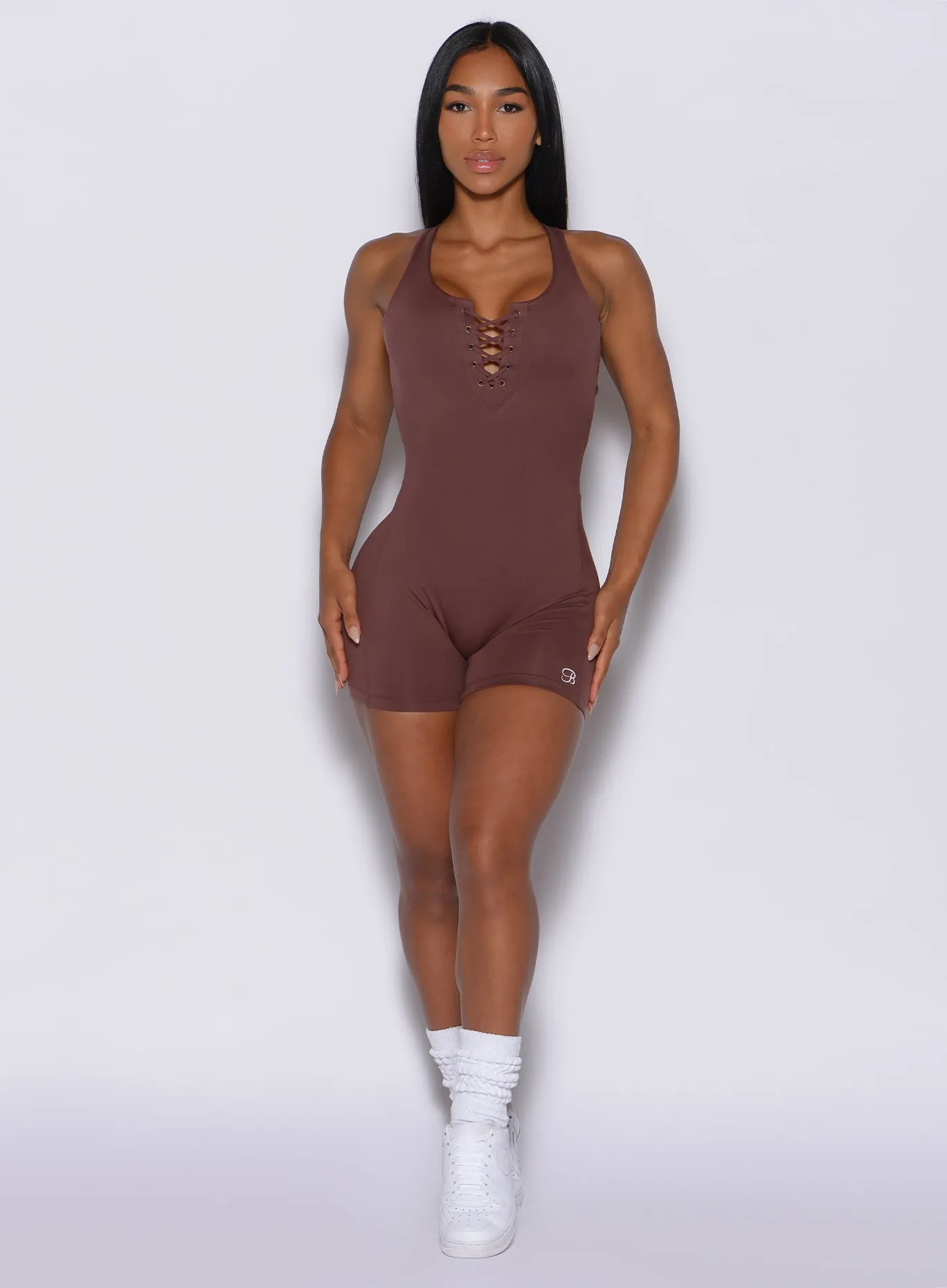 Gym Work Beach Durable Laced Bodysuit Shorts