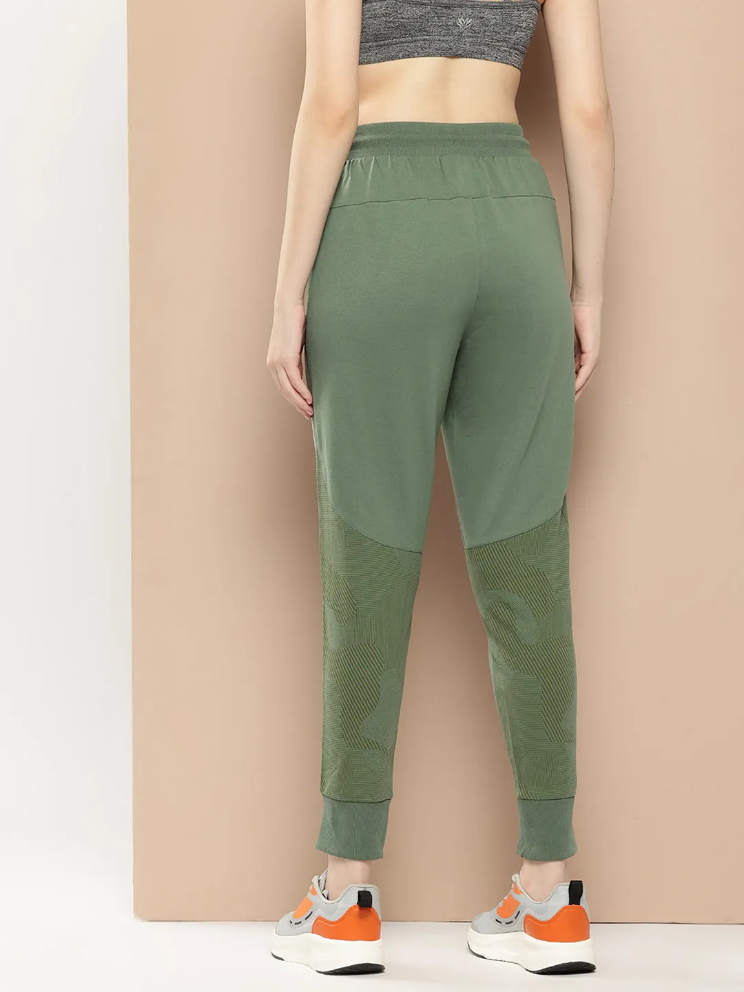 Office Appropriate Bootcut shape Alcis Women Solid Olive Jogger