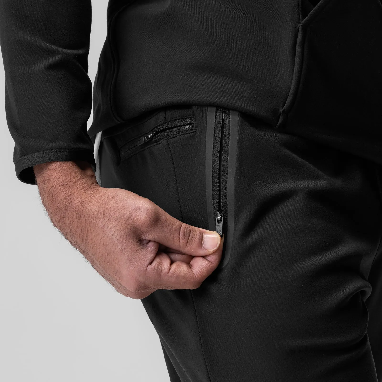 0955. Performance Fleece Jogger - Black OrganicCotton wrinkle free
