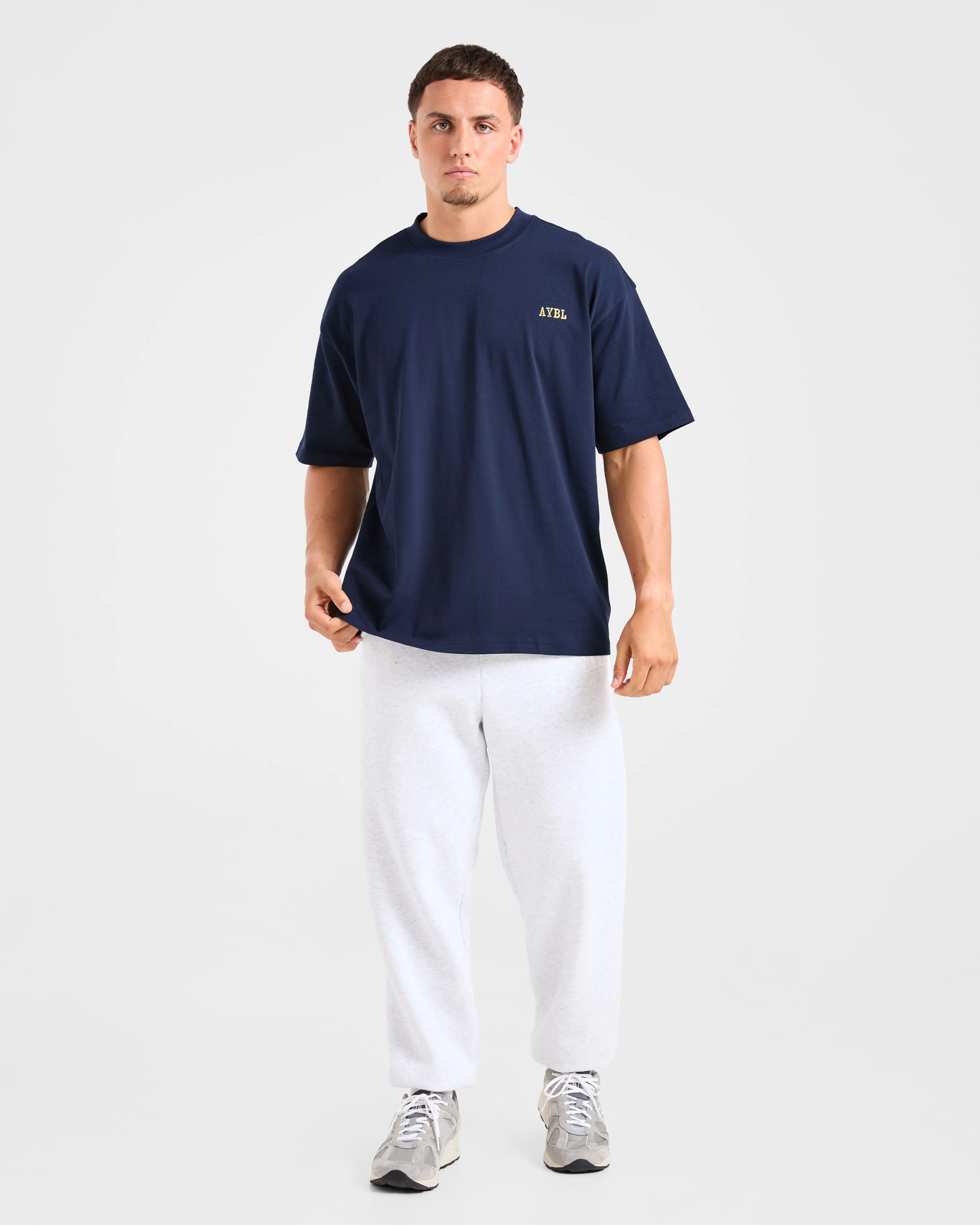 petite size Lifting Essentials Oversized T Shirt - Navy/Yellow