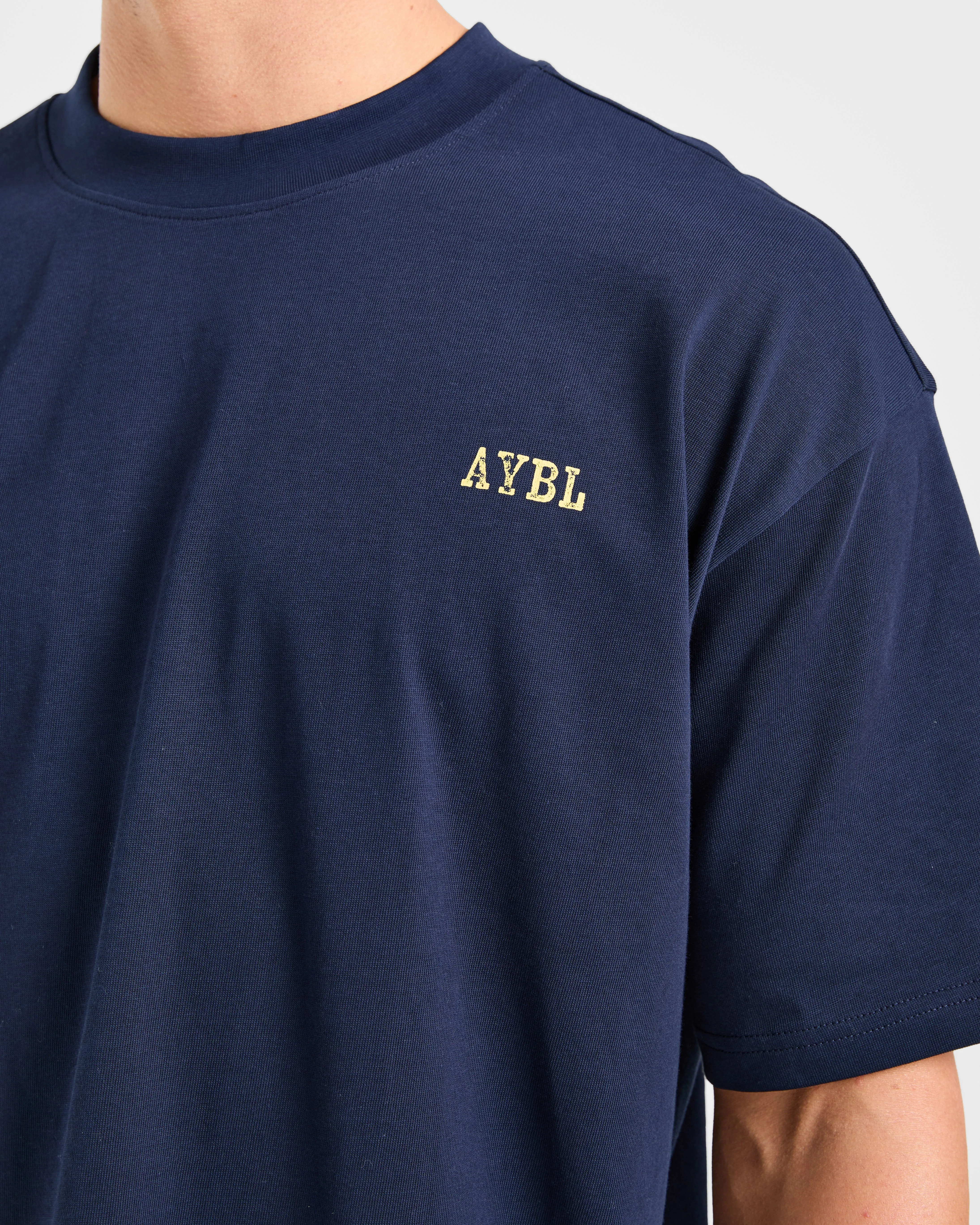 Light and Breezy SkinFriendlyFibers Lifting Essentials Oversized T Shirt - Navy/Yellow