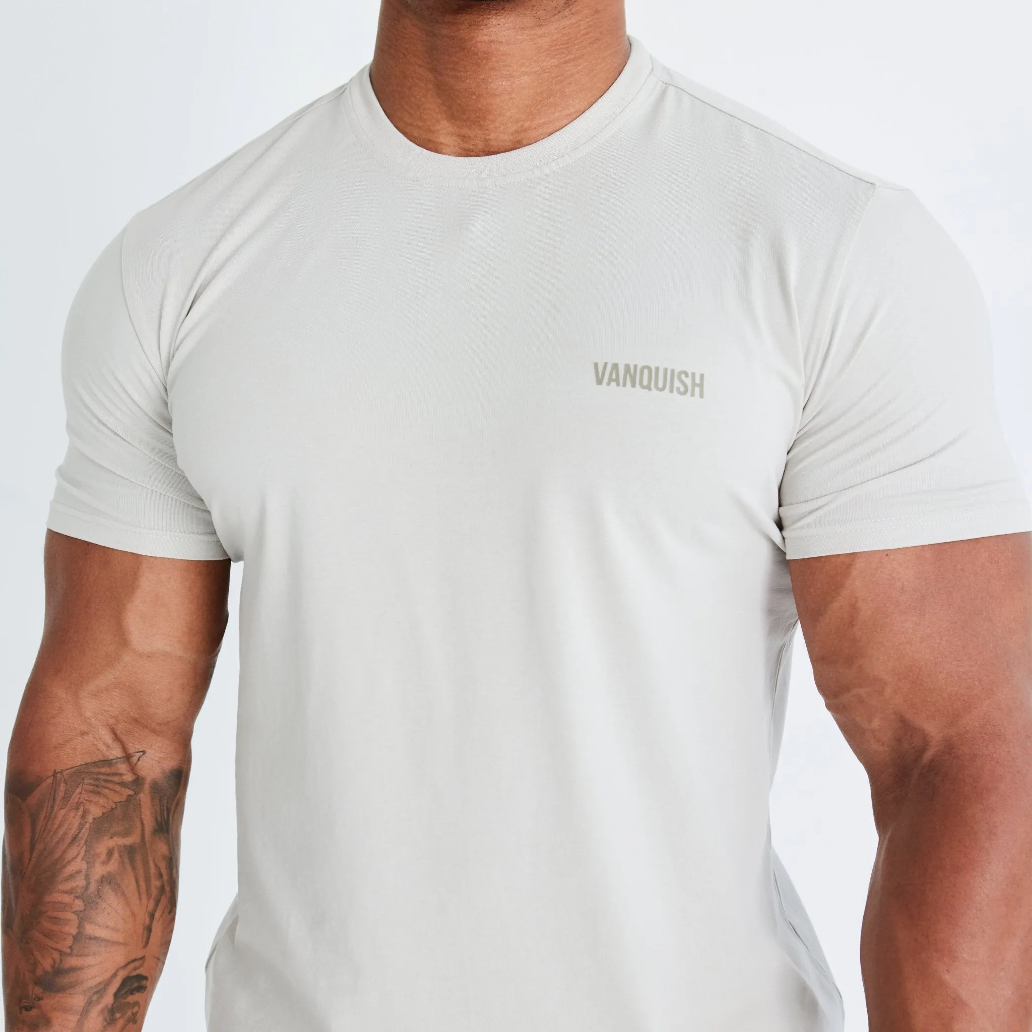 Vanquish Essential Stone Slim Fit Short Sleeve T Shirt crew neck