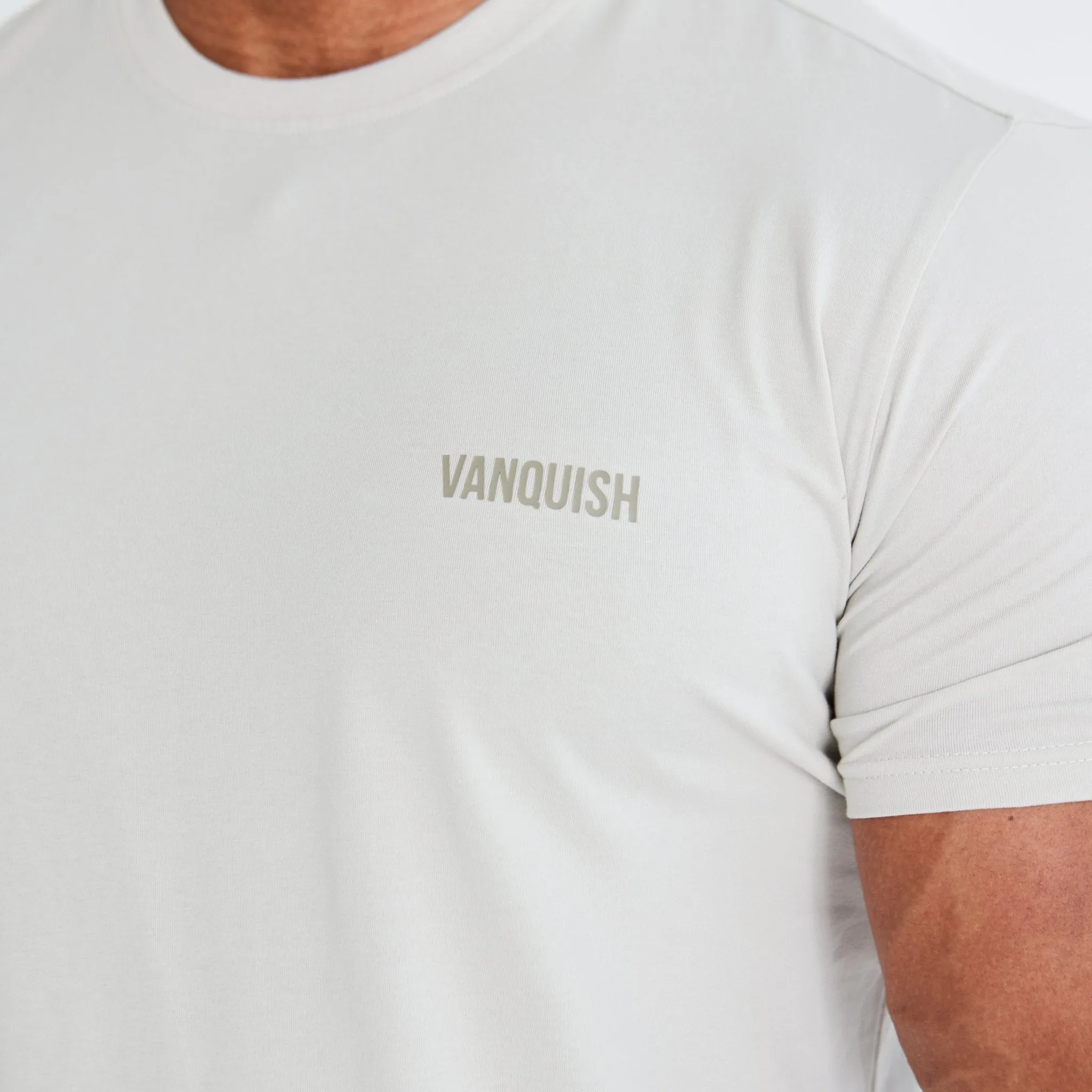 High Density Fabric Vanquish Essential Stone Slim Fit Short Sleeve T Shirt