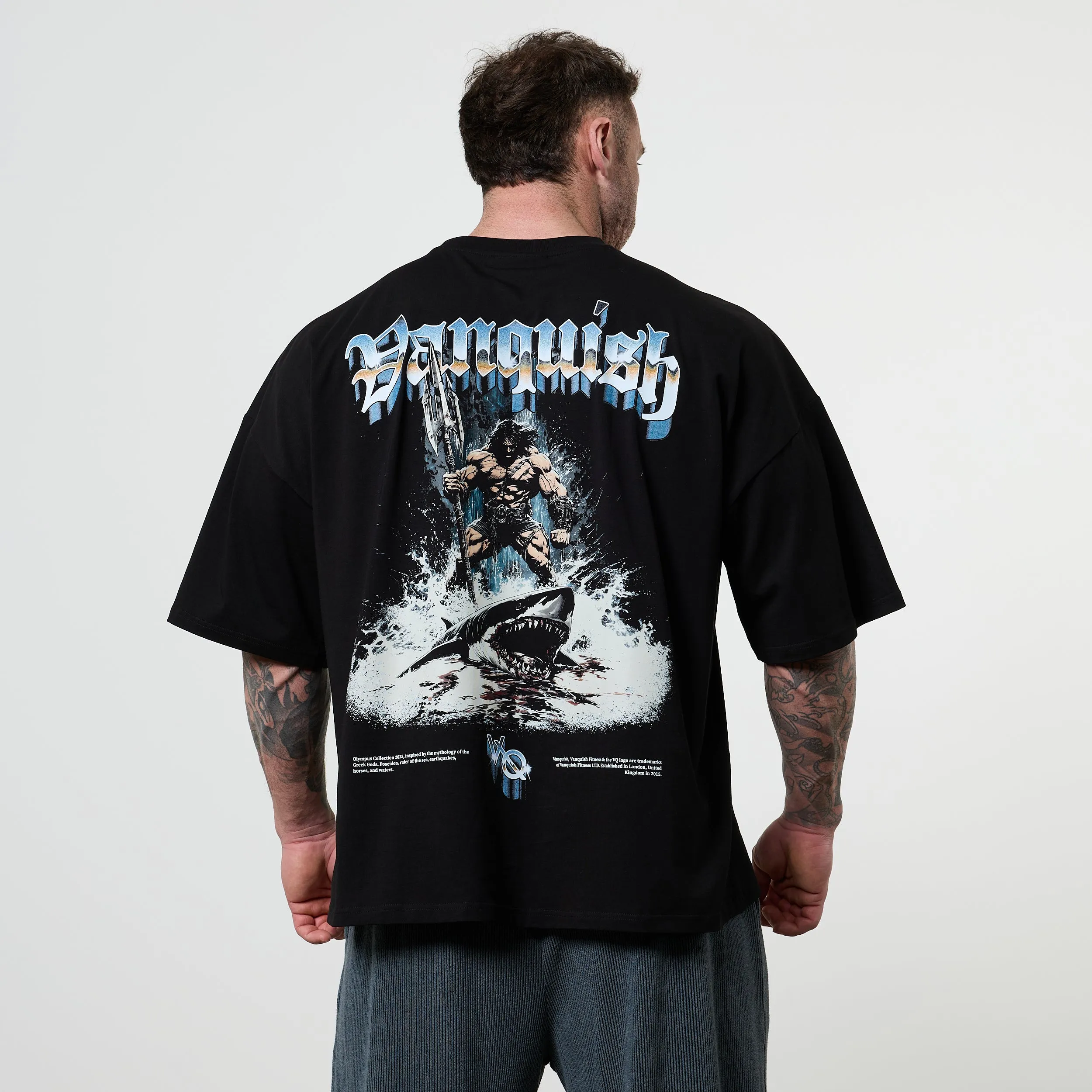 Sustainable sports activity Vanquish Olympus Black Poseidon Oversized Boxy T Shirt