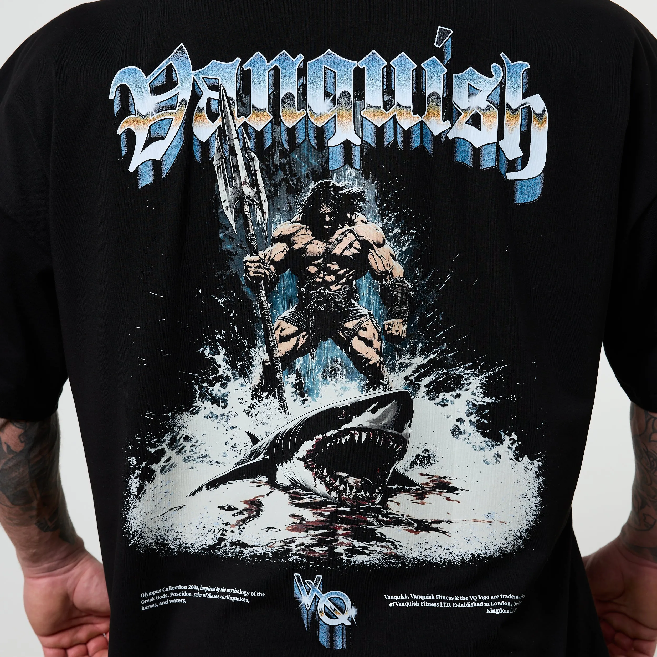 Vanquish Olympus Black Poseidon Oversized Boxy T Shirt Wear Resistant Fabric