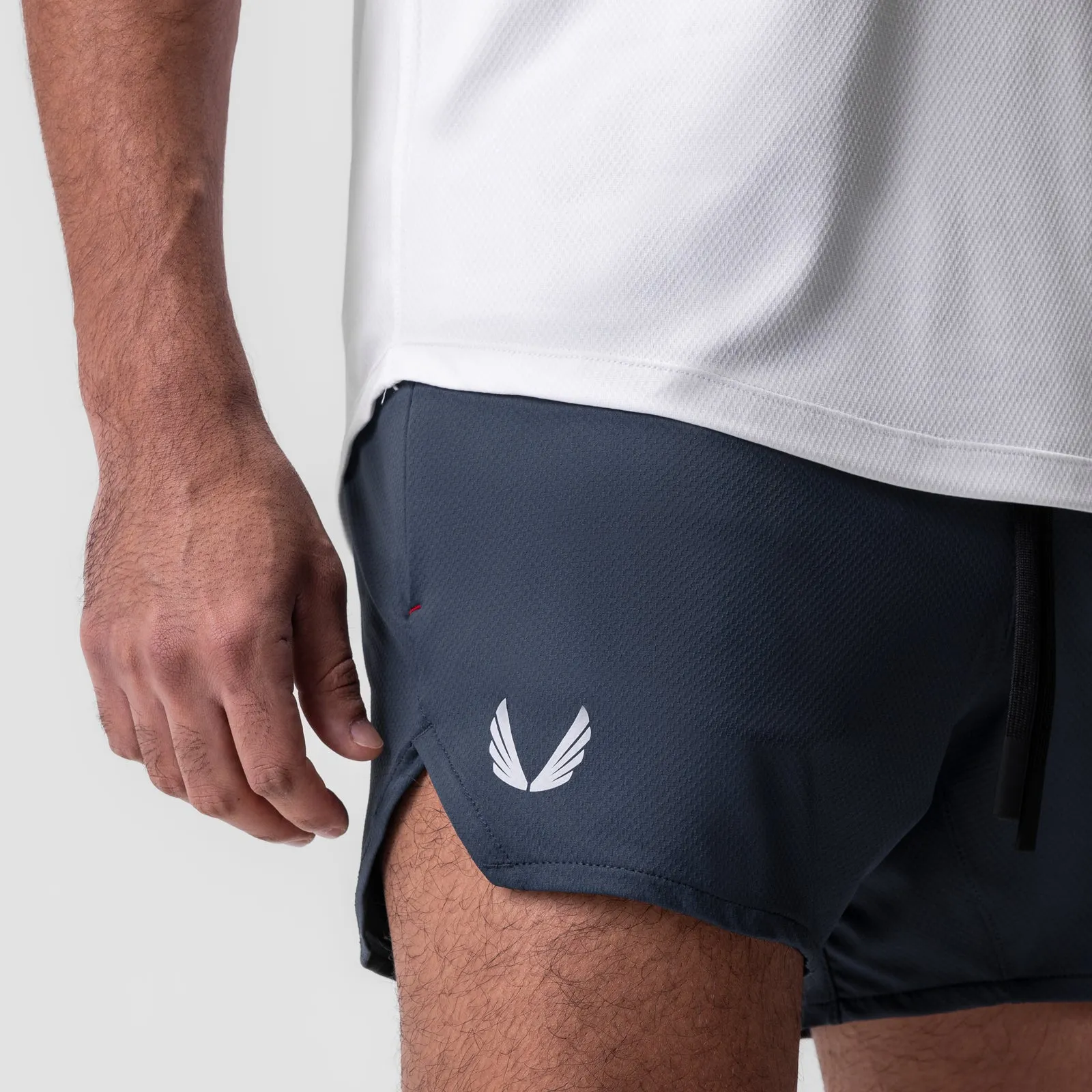 0993. AeroSilver? 5" Linerless Short - Navy Breathable mesh ReinforcedPockets