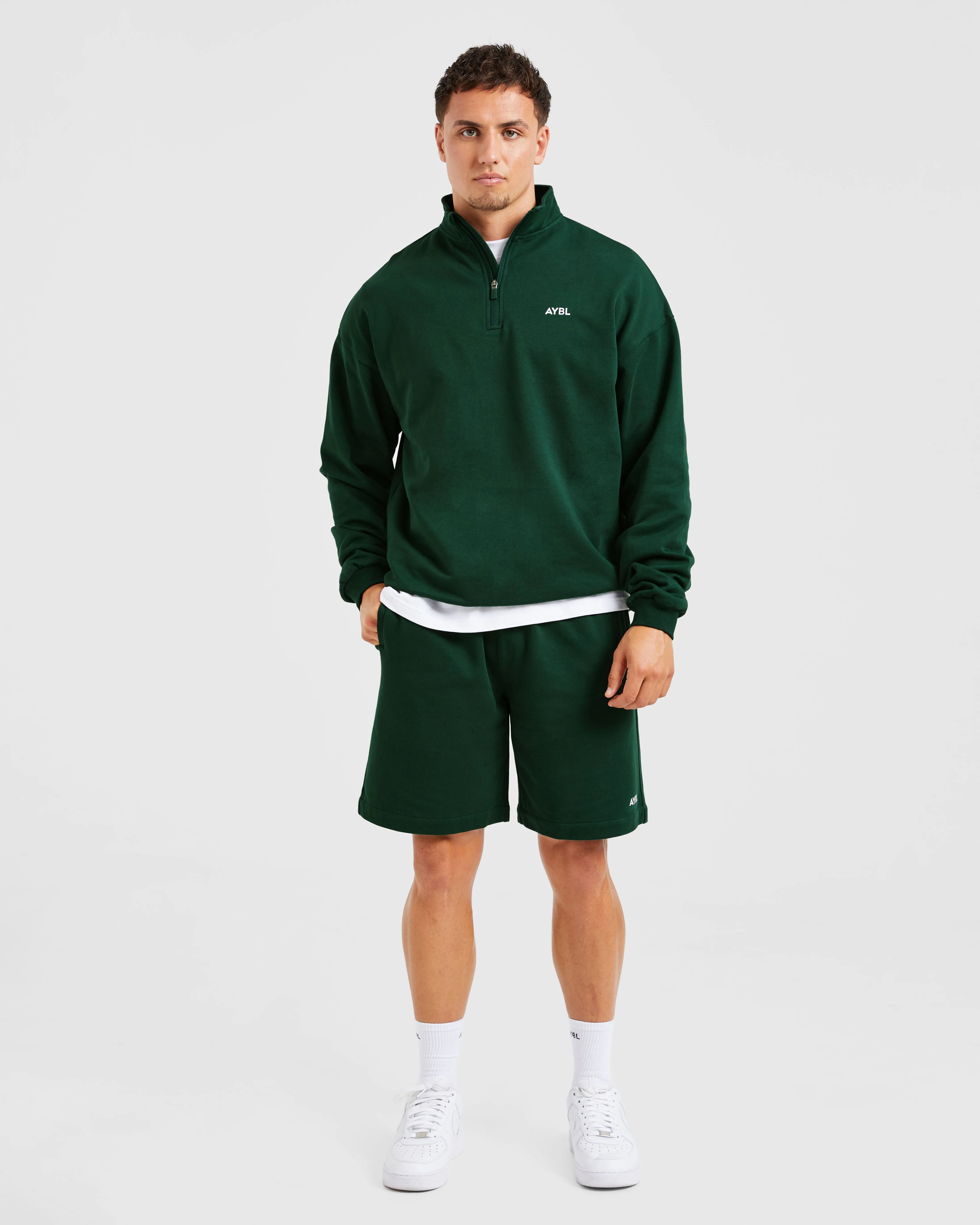 Rebound 1/4 Zip Pullover - Forest Green Student Life