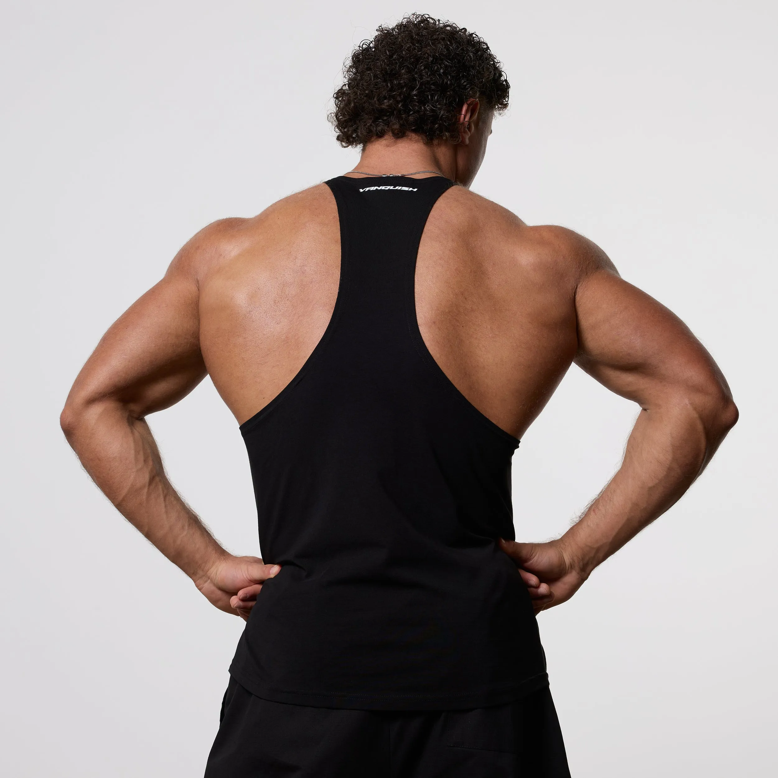 Vanquish x DT Lift Heavy Black Stringer Vest Curved Hemline
