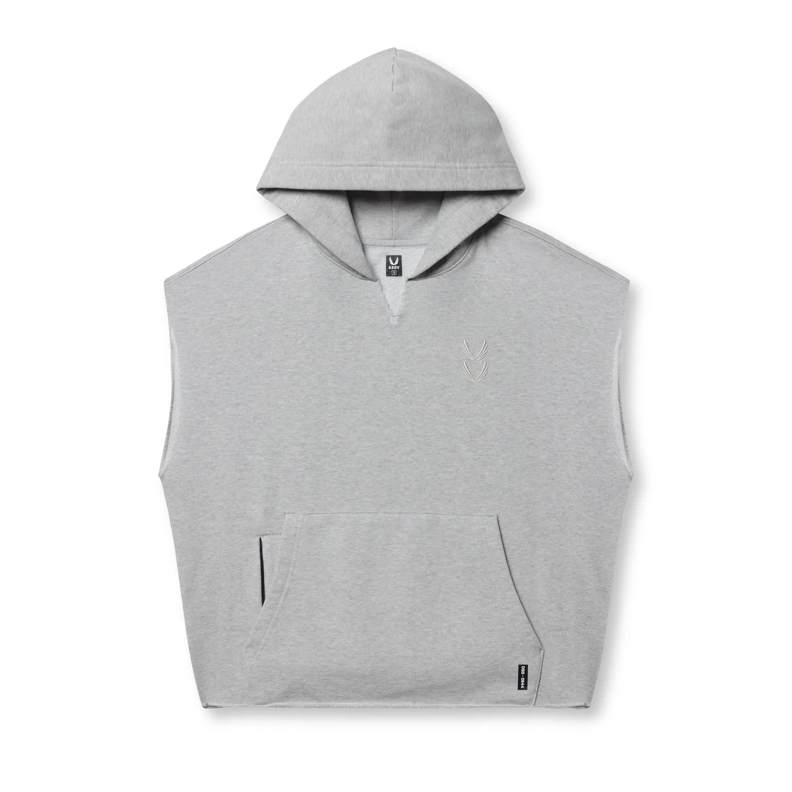 Stylish Apparel Stain Protection 0844. Tech Essential? Raw Hem Cutoff Hoodie - Heather Grey