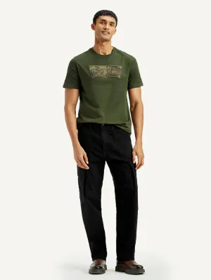 Classic Wear Street Fashion Men's 568 Black Loose Fit Mid Rise Cargo Jeans