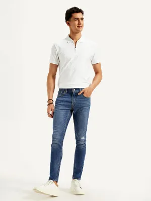 Men's Blue Skinny Tapered Fit Mid Rise Jeans All Body Fit