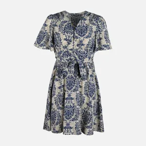 QuickDryDesign WOMEN FLORAL SHORT SLEEVE MIDI DRESS