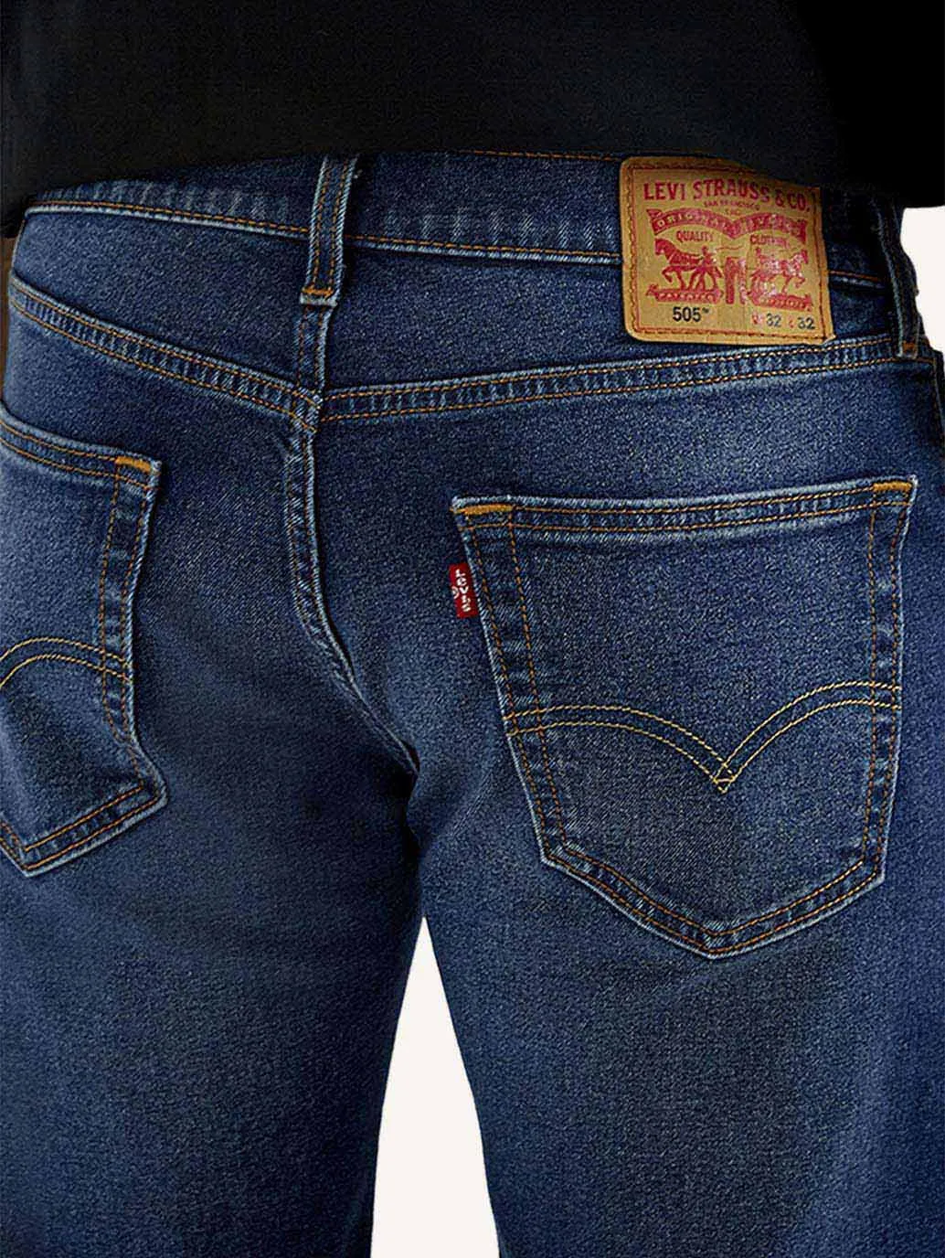 Gym Ready Vibrant Bold Minimalist Style Holiday Vibes Weekend Warrior Men's 505 Dark Indigo Straight Fit Mid Rise Jeans