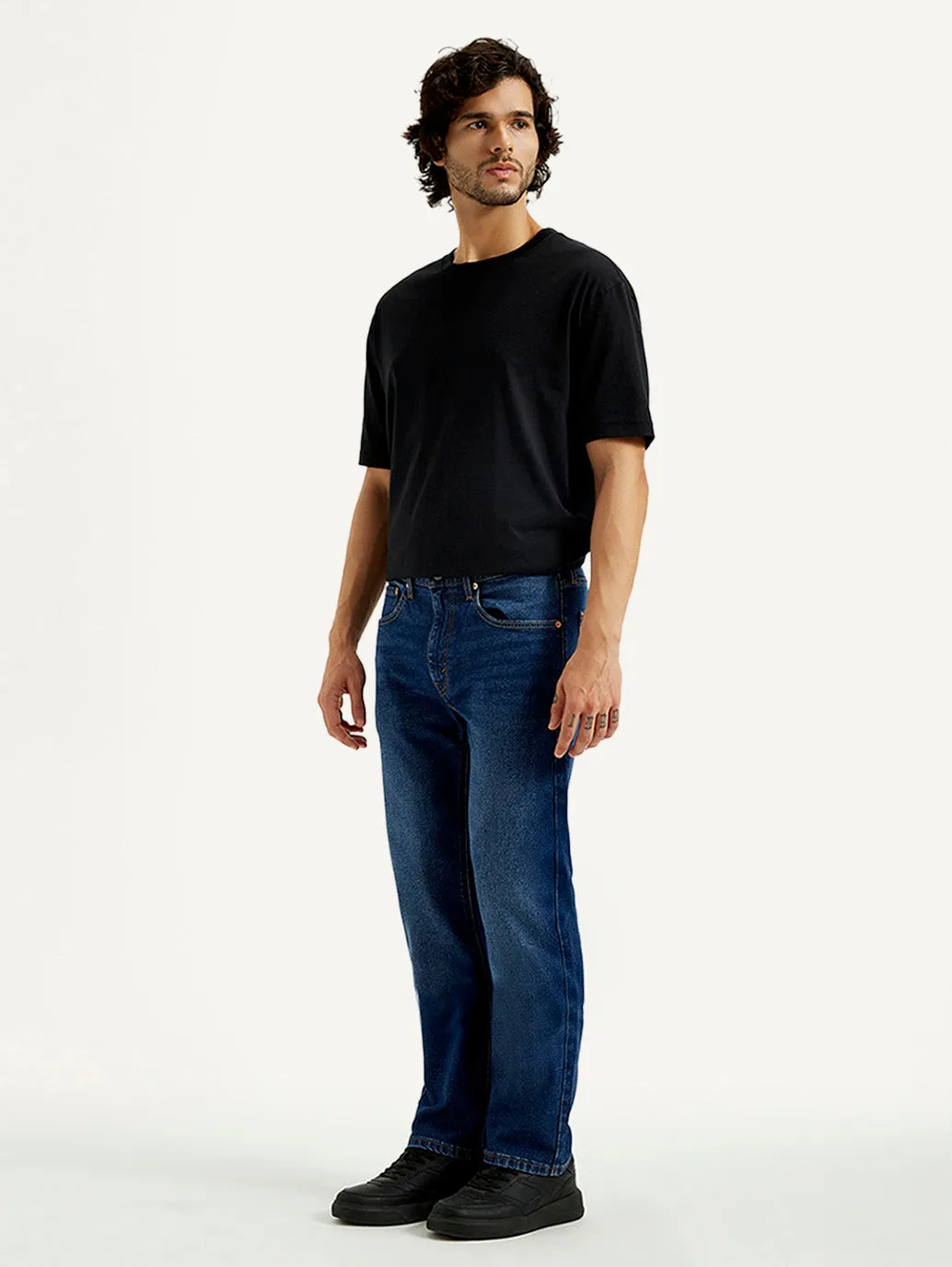 Neutral Outfit Men's 505 Dark Indigo Straight Fit Mid Rise Jeans