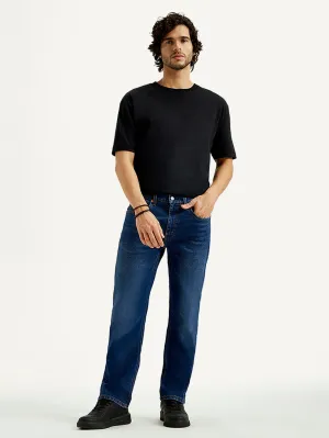 Work Meeting Weekend Style Streetwear Fan Abrasion Resistant Fabric Men's 505 Dark Indigo Straight Fit Mid Rise Jeans