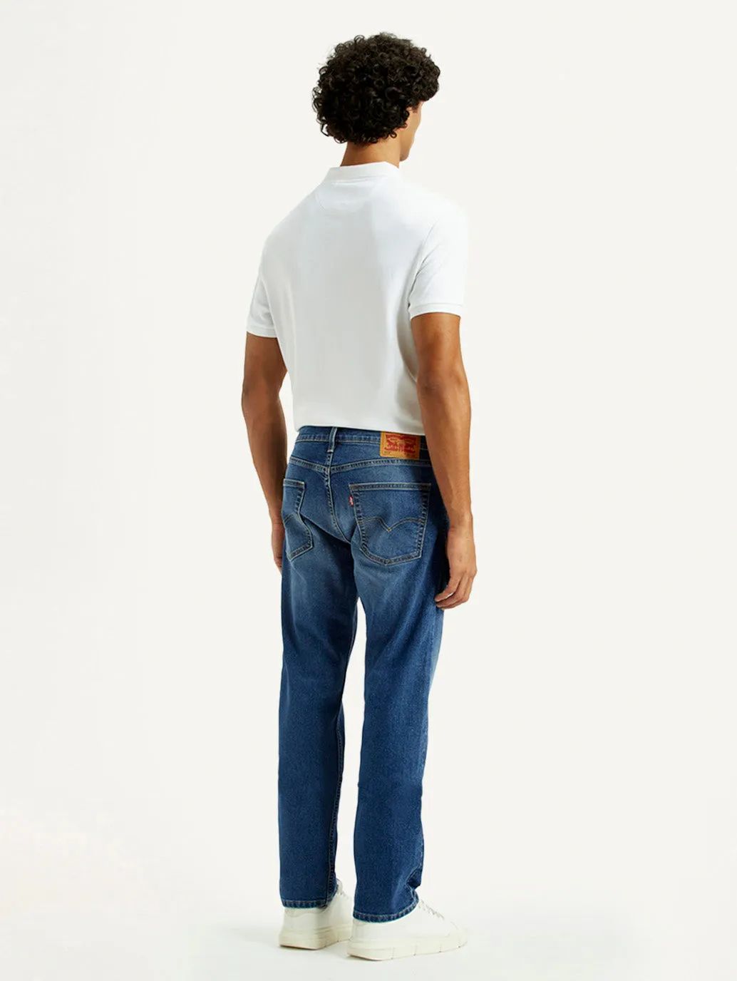 Cool Day Look Stretch Classic Wear Men's 513 Indigo Slim Straight Fit Mid Rise Jeans