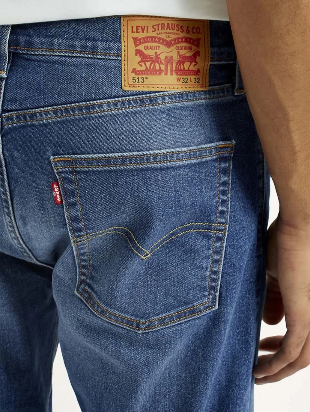 All Day Use All Round Fit Men's 513 Indigo Slim Straight Fit Mid Rise Jeans