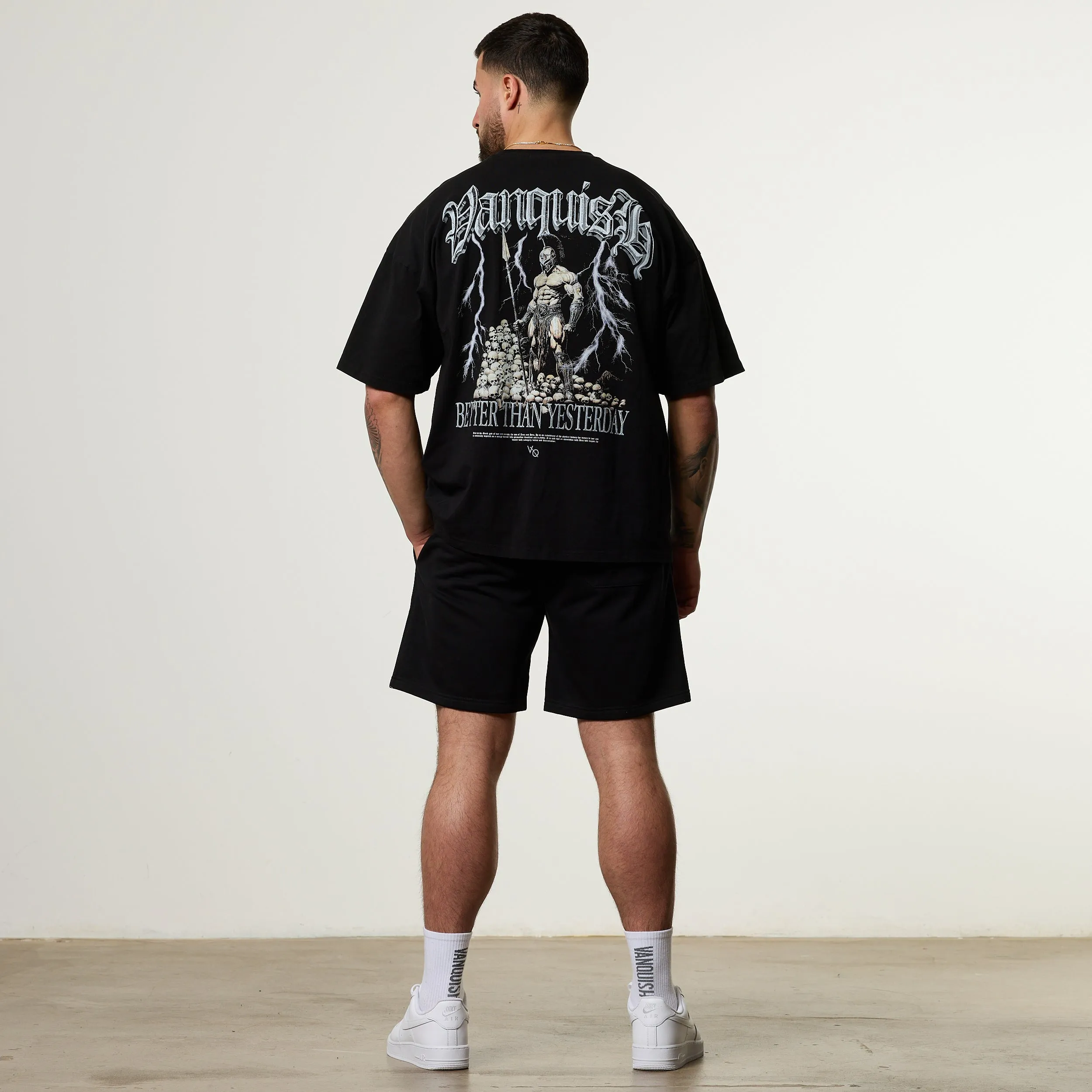 Vanquish Olympus Black Ares Oversized Boxy T Shirt Urban Trend Look LayeringFriendly