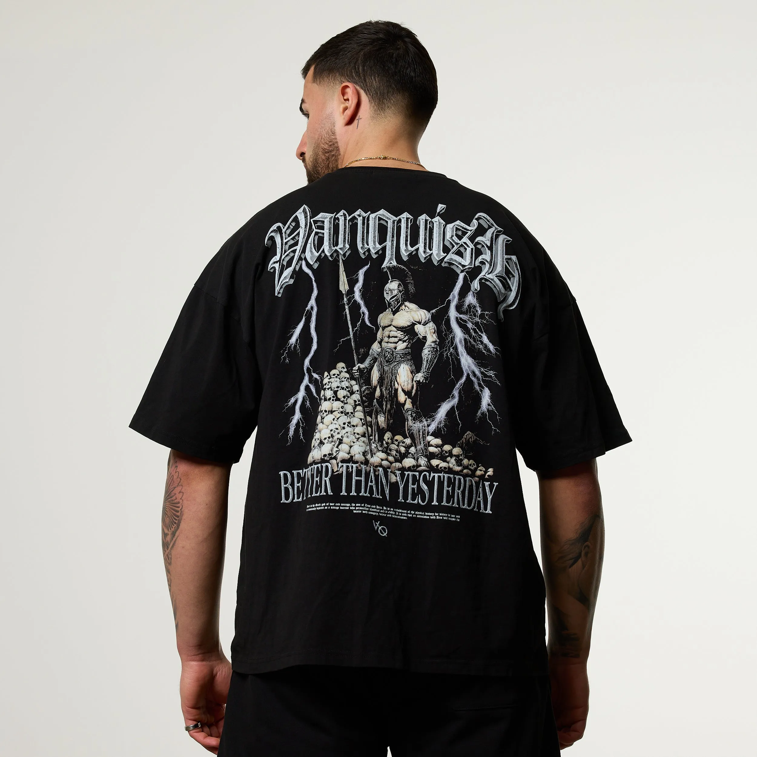 Vanquish Olympus Black Ares Oversized Boxy T Shirt Perfect for Vacation
