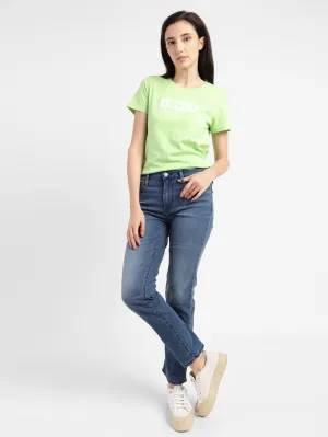 Women's 712 Blue Straight Fit Mid Rise Jeans Go Out Style