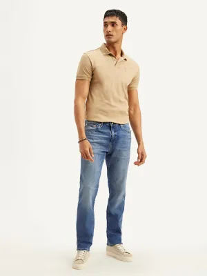 Men's 541 Blue Athletic Tapered Fit Mid Rise Jeans Trend Neutral Breathable Weekend Warrior Travel Outfit