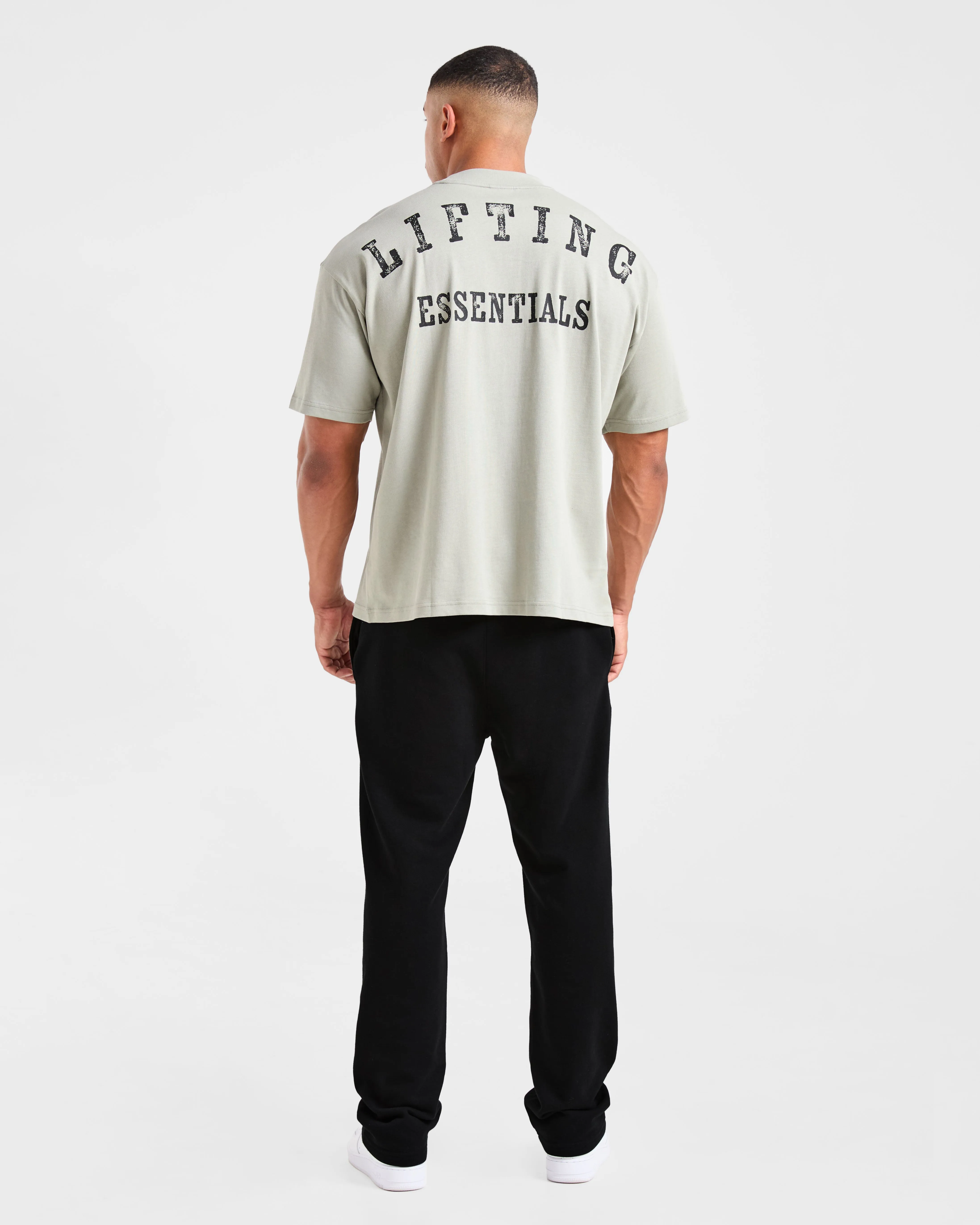 Lifting Essentials Oversized T Shirt - Stone Sage Thermal Regulation Layer FunctionalPockets