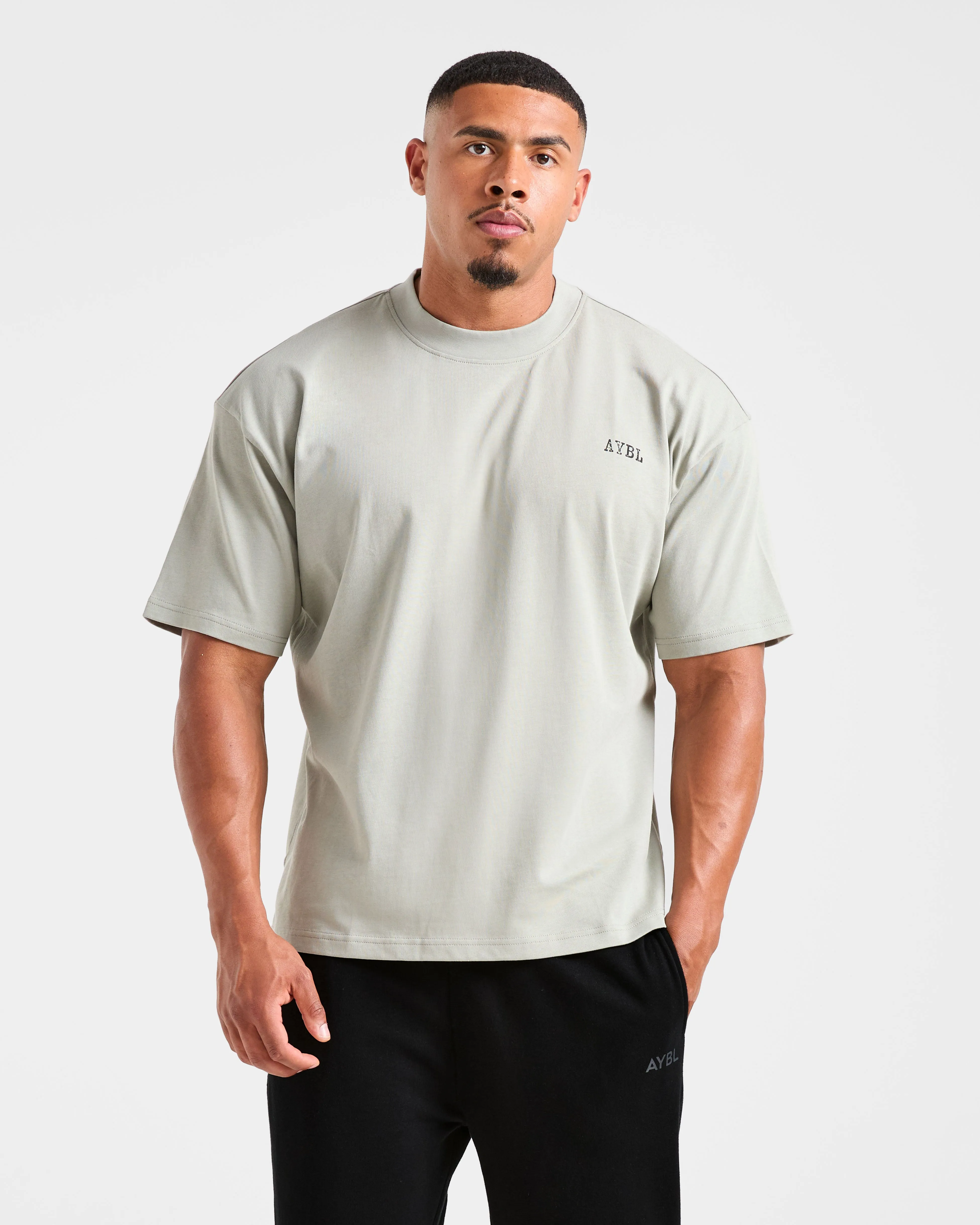Moisture Control Fabric Ultra Soft Finish Lifting Essentials Oversized T Shirt - Stone Sage