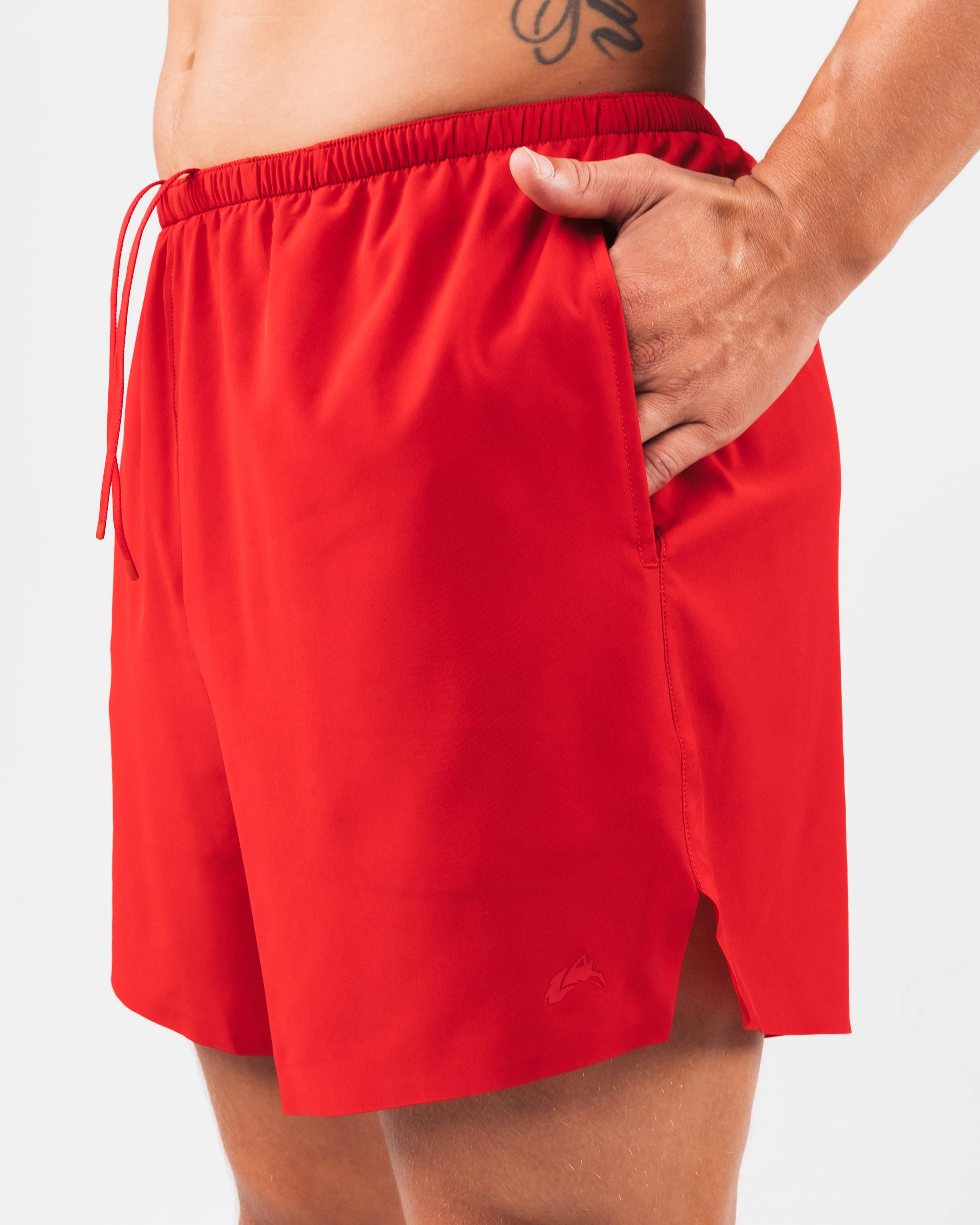 Low Bulk Waistband Jogging Ready Strike Short - Carmine