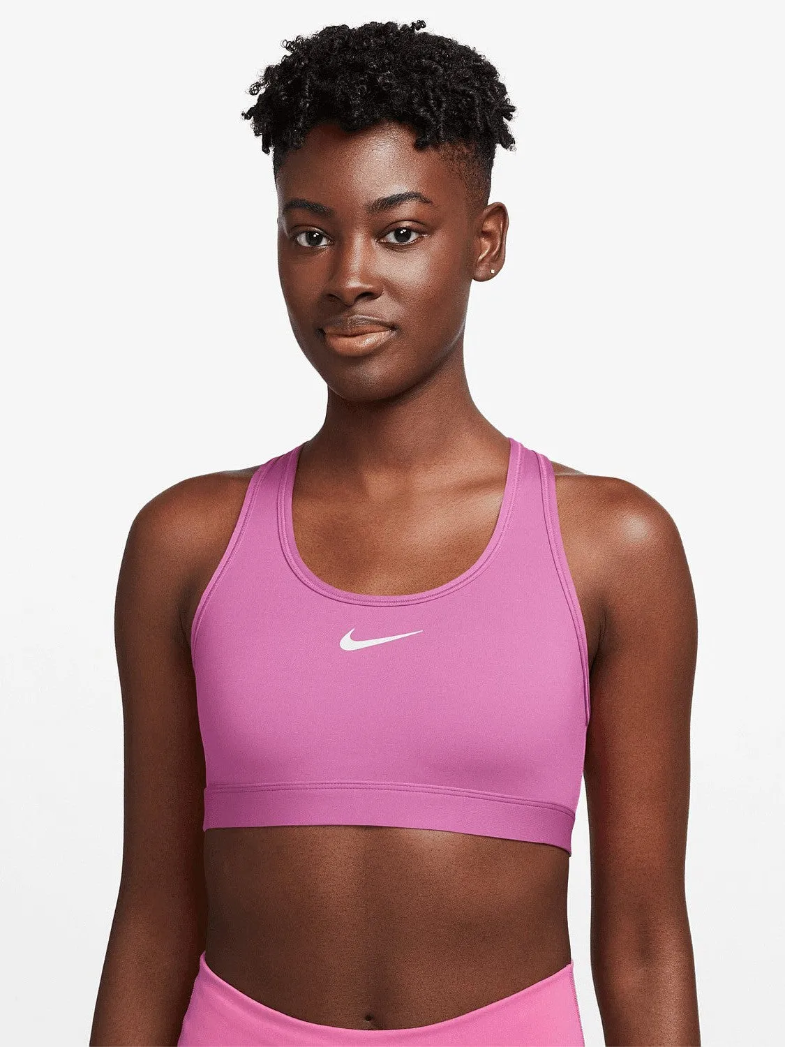 Swoosh Medium Support Bra Snag Free Zipper Lightweight Fabric