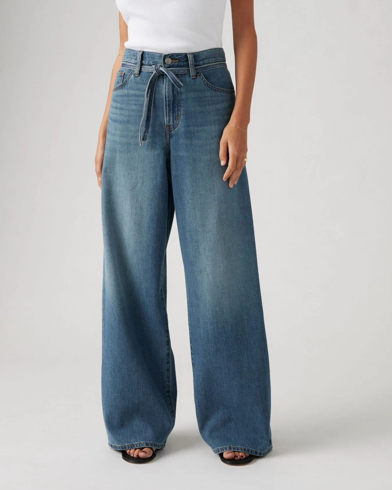 Work Outfit Levi's? Womens XL Straight Wide Leg Linen  Denim Jeans - Stop Flaxing