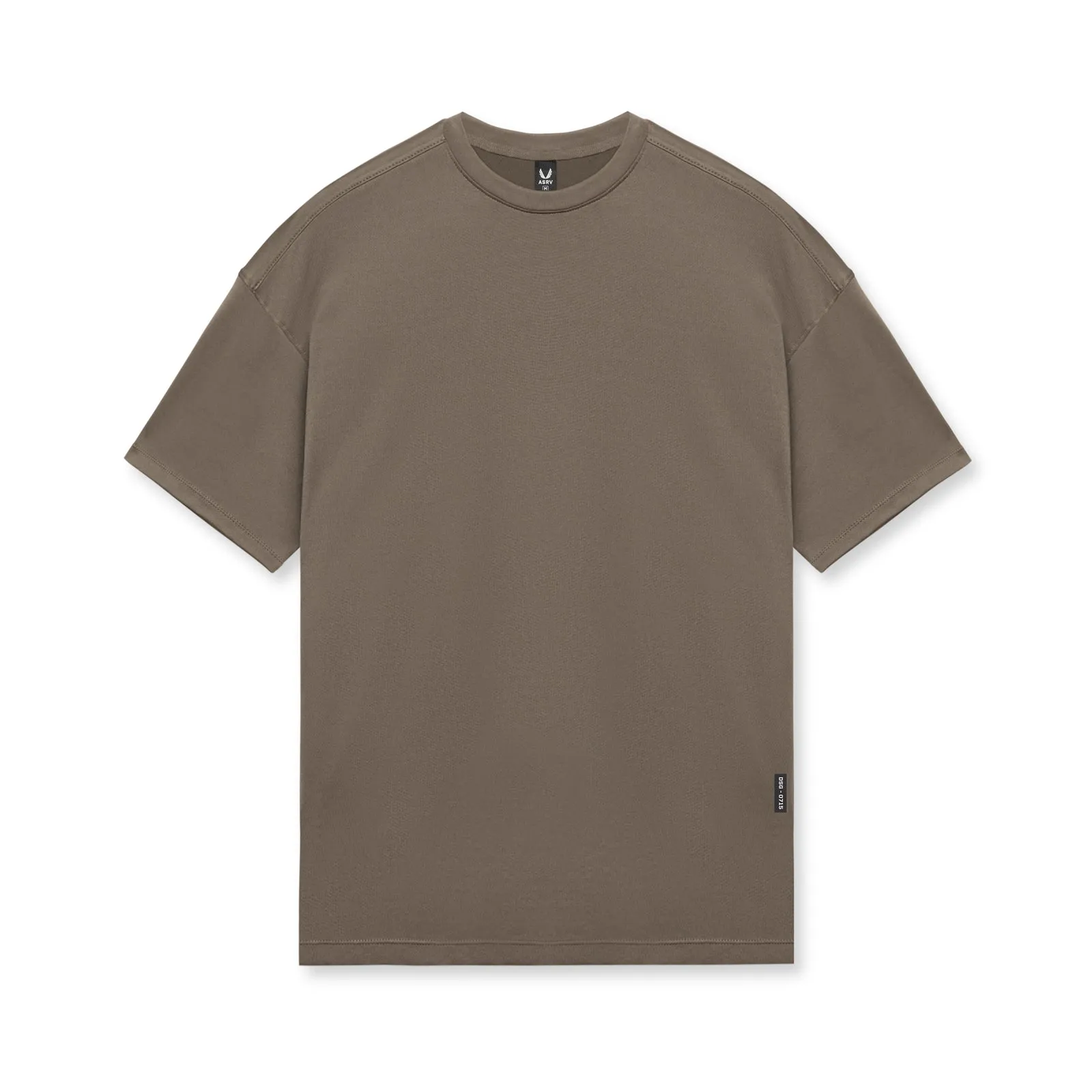 RibbedNeckBanding Soft and Cozy 0715. Core Mesh Oversized Tee - Deep Taupe