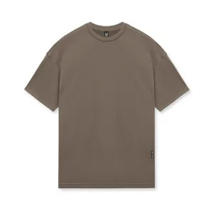 RibbedNeckBanding Soft and Cozy 0715. Core Mesh Oversized Tee - Deep Taupe