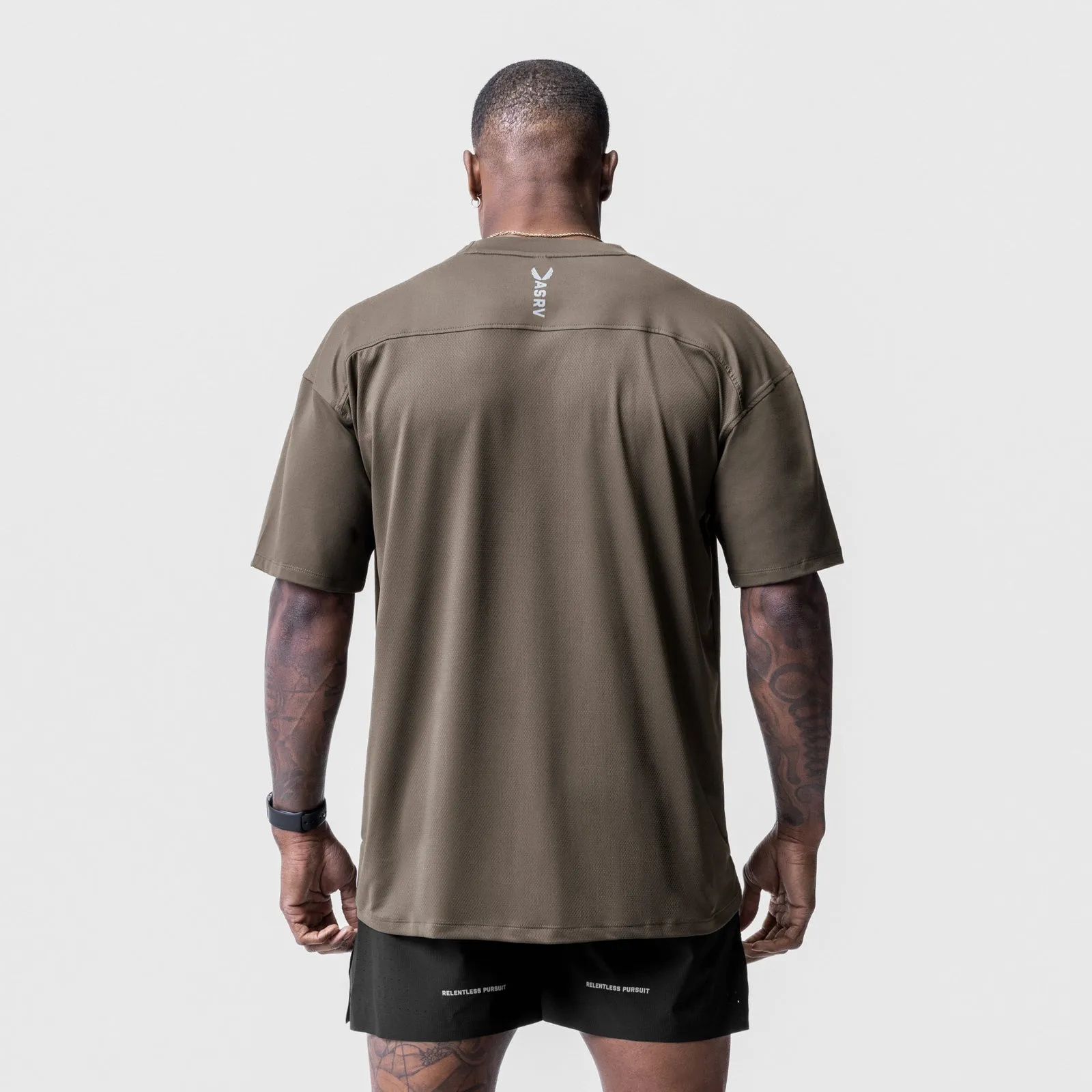 Daily Comfort High Density Weave 0715. Core Mesh Oversized Tee - Deep Taupe