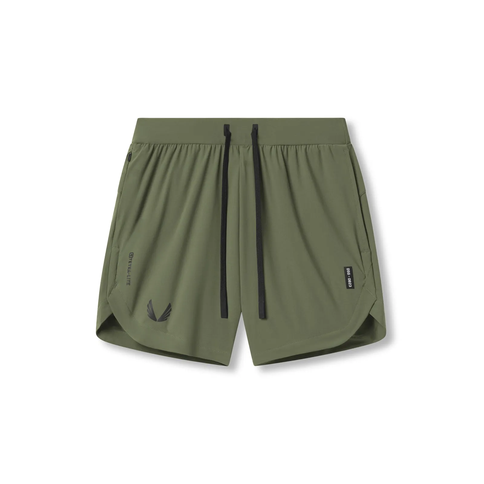 0823. Tetra-Lite? 7" Linerless Short - Olive "Wings" Tennis shorts mesh ventilation