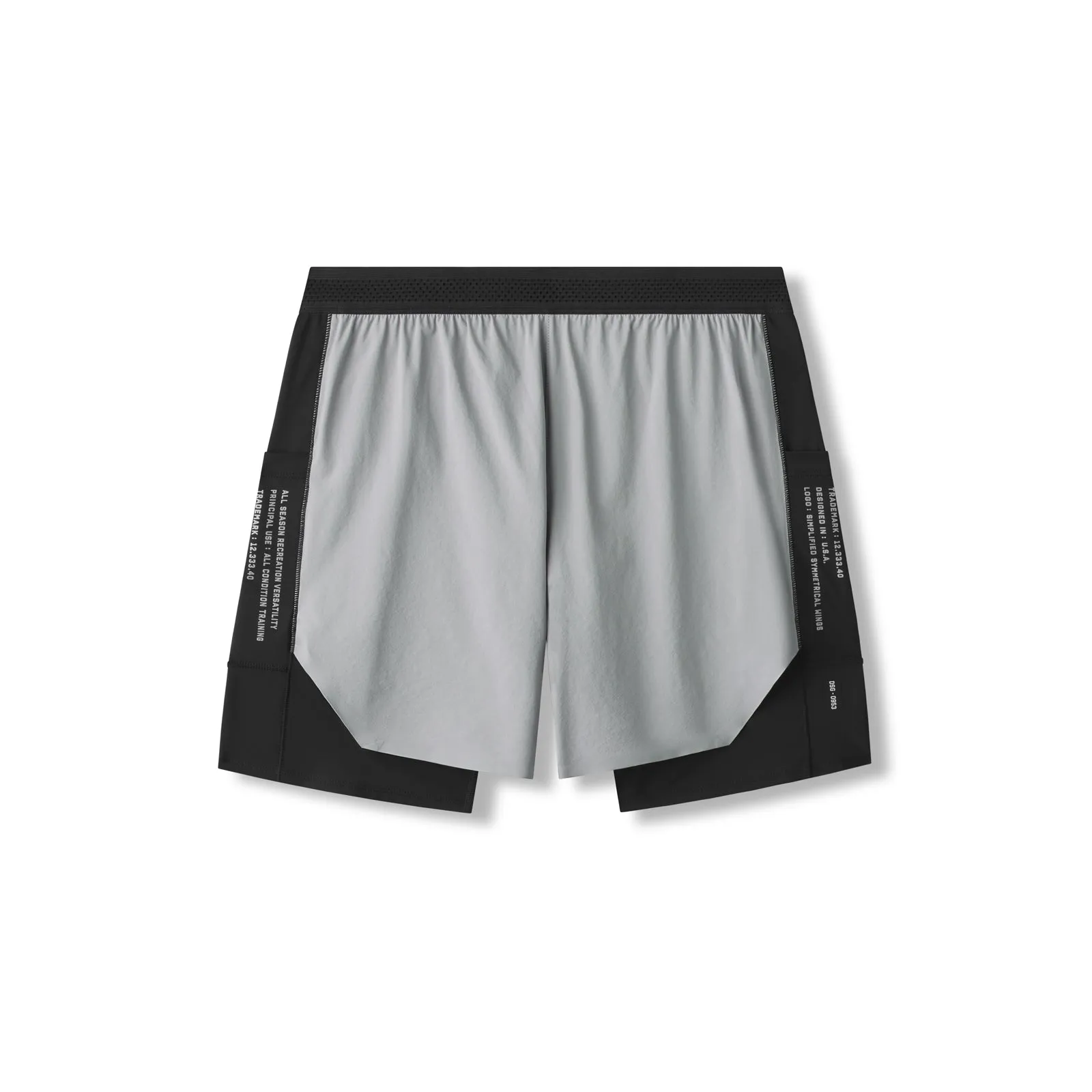 0953. Aerotex? Hybrid Liner Short - Slate Grey/Black Lounge Fit Stretchable Material