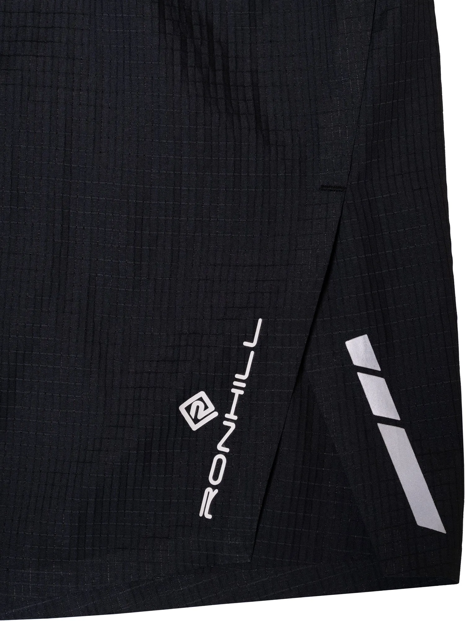 Roll Up Cuff Design Ronhill Tech Race 5 Inch Mens Running Shorts - Black