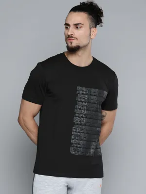 China Cool Alcis Men Black White Typography Printed Slim Fit Training or Gym T-shirt