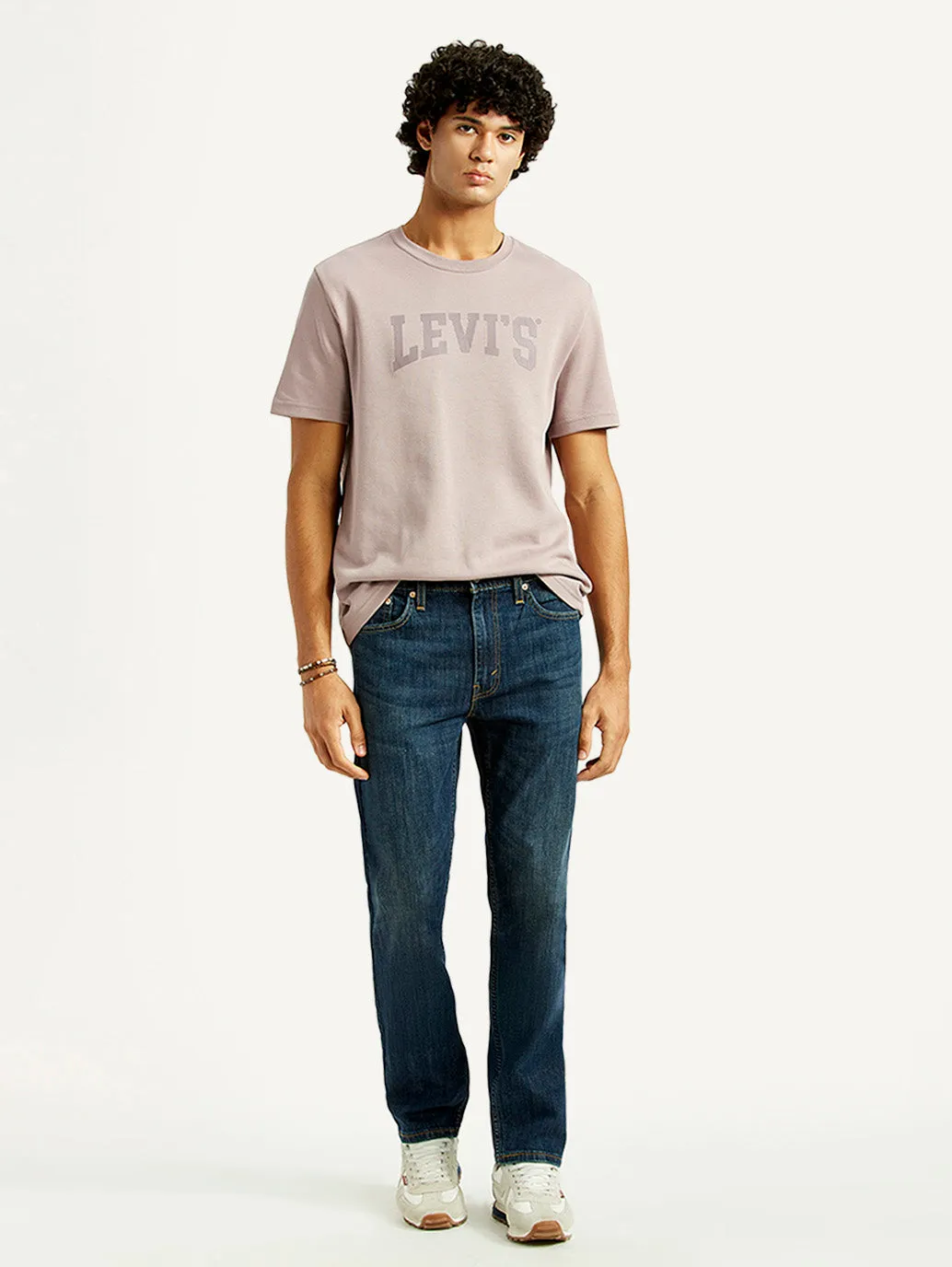 Men's 513 Dark Indigo Slim Straight Fit Mid Rise Jeans Outfit Combo Fashionable Touch