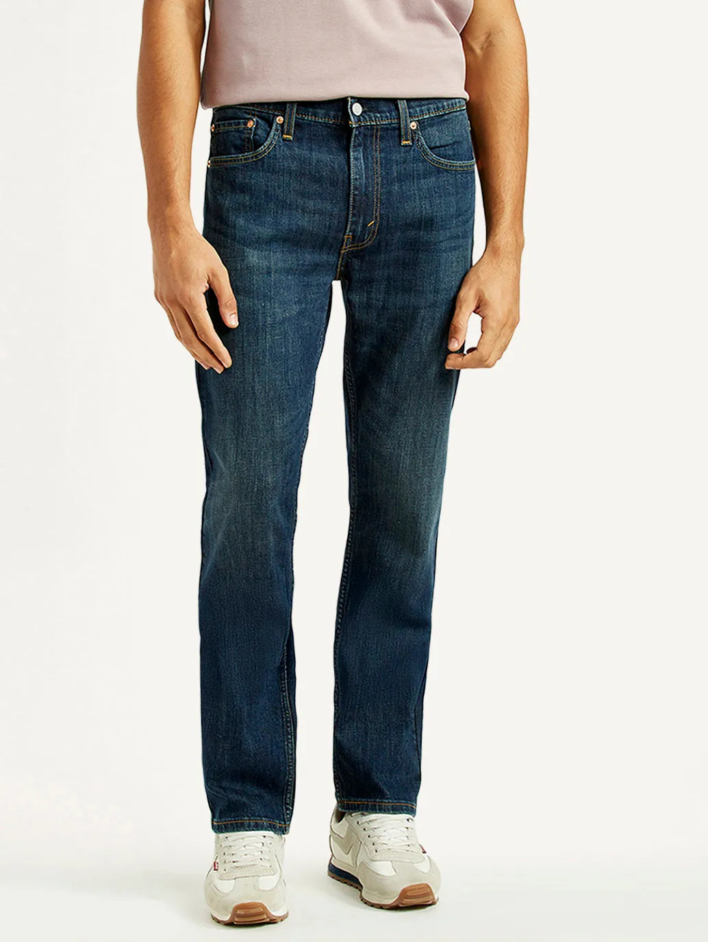 Men's 513 Dark Indigo Slim Straight Fit Mid Rise Jeans Casual Wear