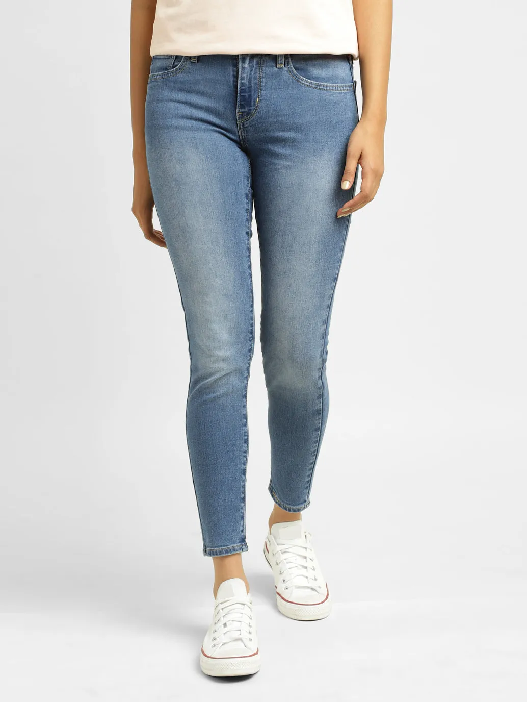 Chill Outfit Streetwear Fan Holiday Vibes Smart Casual Modern Rainy Day Women's 710 Blue Skinny Fit Mid Rise Jeans