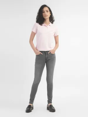 Bold Traveler Gear Women's 711 Grey Skinny Fit Mid Rise Jeans